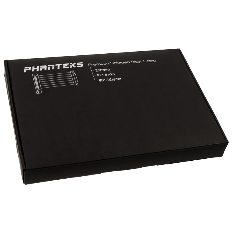 PHANTEKS PCIe x16 Riser Ribbon kaabel, 90 kraadi, 22 cm – must