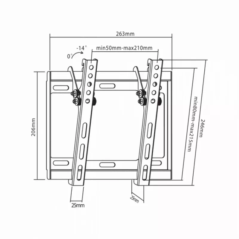 Sbox PLB-3422T Kallutatav lameekraani LED-teleri kinnitus 23-43 35kg