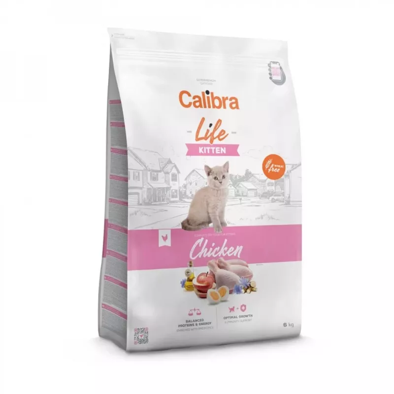 Kuiv kassitoit Calibra Cat Life Kitten Chicken 6 kg — kassipoegadele mõeldud koostis, 37% valku, 21,5% rasva