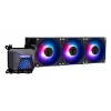 All-in-one vedelikjahuti MSI MAG Coreliquid A15 360 — 3x 120 mm ventilaatorit, radiaator 394 x 120 x 27 mm, pump 5V, RGB, toetab LGA 1851