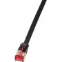 LogiLink SlimLine - paranduskaabel - RJ-45 (M) RJ-45 (M) külge - 2 m - U/FTP, PiMF - CAT 6a - valatud, haakumisvastane, lame - must