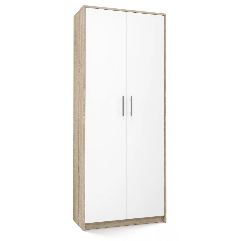 Dokumendikapp OLIV 2D 74x35x180 cm, sonoma tamm/valge
