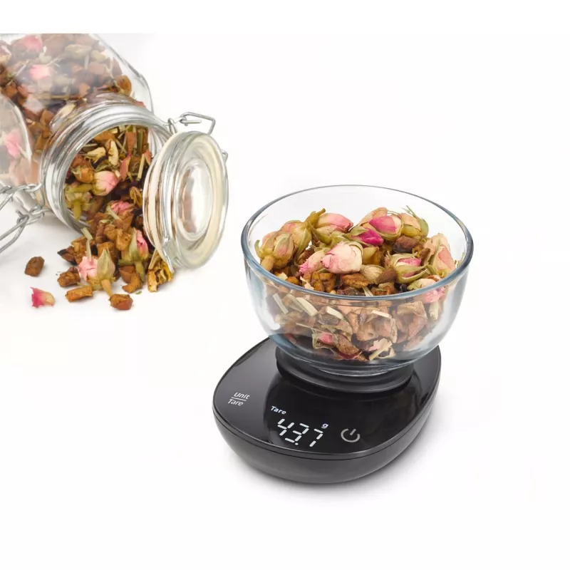 Köögikaal Caso FinoCompact 03201 — 0,5 kg mahutavus, 1 g jaotus, LED-ekraan, roostevaba teras/must