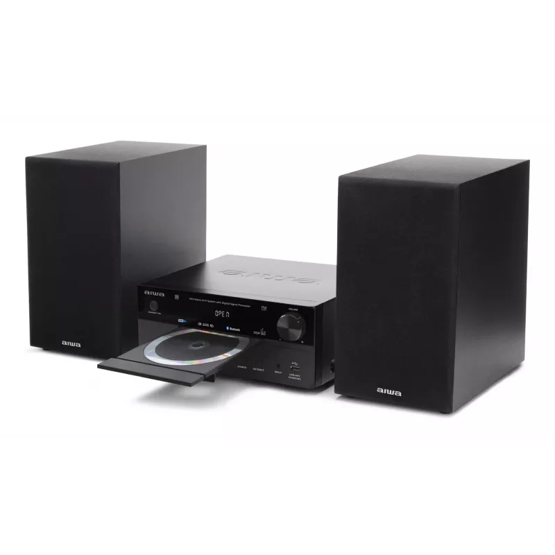 Koduaudio mikrosüsteem Aiwa MSBTU-550 — 50 W RMS, Bluetooth 10 m, FM, LED-ekraan, RCA, must