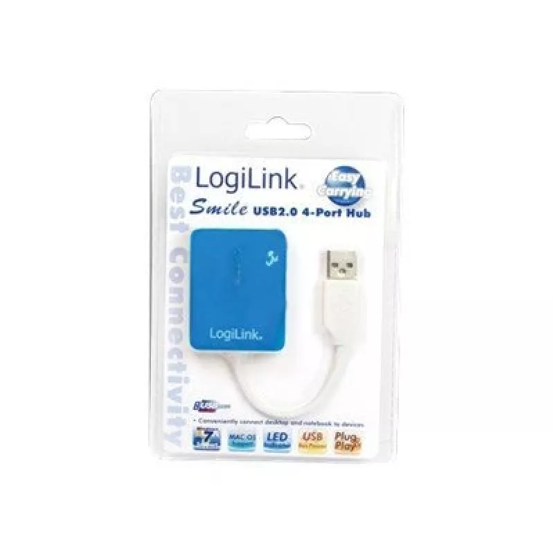 LogiLink USB 2.0 4-pordiline jaotur - sinine - Windows 98SE/ME/200/XP/Vista/2003/7 (UA0136)