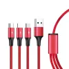 UNITEK C4049RD USB-kaabel 1,2 m USB A USB C/Micro-USB B/Lightning Punane