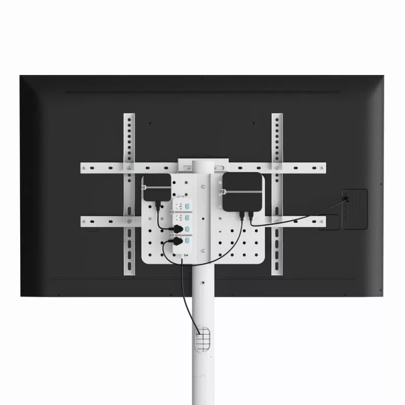 Põranda-TV-alus GEMBIRD TVS-86TR-01-W 37–86-tollistele teleritele, valge, pööratav ja kallutatav, VESA 200x200–600x400, max koormus 50 kg