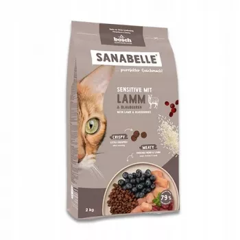 Kuiv kassitoit Bosch Sanabelle Life Sensitive — lambaliha ja mustikad, 8 kg, täiskasvanud, teraviljavaba, 31% valku
