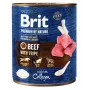 Märg koeratoit Brit Premium by Nature veiselihaga ja libedikuga 800 g – täisväärtuslik konservtoit täiskasvanud koertele, niiskusesisaldus 78%, valku 9%, rasva 6,5%