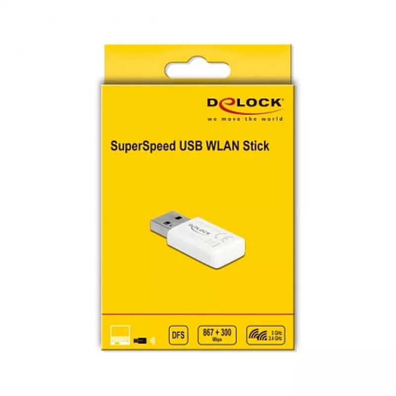 WLAN võrgukaart DeLOCK 12770 USB 5000 Mbit/s juhtmevaba valge
