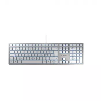CHERRY KC 6000 õhuke klaviatuur Universal USB QWERTY Nordic Silver, Valge
