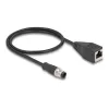 DeLOCK M12 adapterkaabel D-kodeeringuga 4-pin isane RJ45 emasele 50 cm