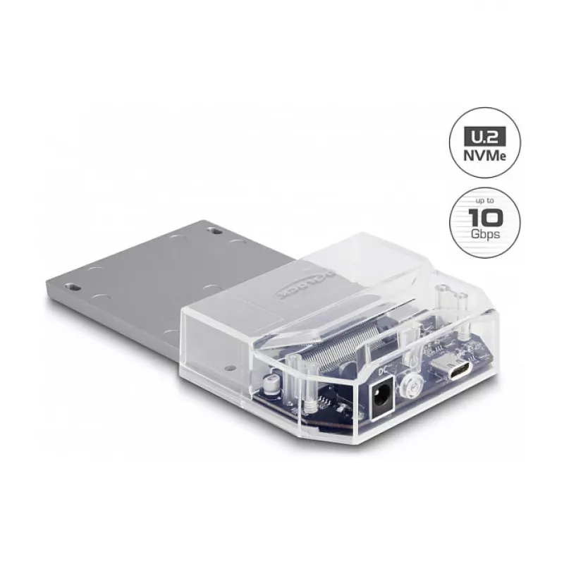 DeLOCK USB USB-C dokkimisjaam ühele U.2 SSD-le, must