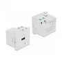 Toitepistikupesa USB-A DELOCK 81311, valge, 100–240 V, 0,5 A, LED-toiteindikaator, plastkorpus