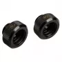 Adapter G1/4-tolline väline keere 14 mm kõvale torule, BitsPower Touchaqua TA-FH14-GB, 2 tk, must
