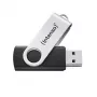 Intenso USB-mälupulk Office Line, 64 GB, USB-A, 3.2 Gen 1x1, must-hõbedane, 64 GB, USB-tüüp-A, 3.2 Gen 1 (3.1 Gen 1), pööratav rõngas, Must, Hõbedane