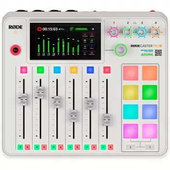 Audio interface Rode RodeCaster Pro II valge — mitmekanaliline USB-salvestuskonsool