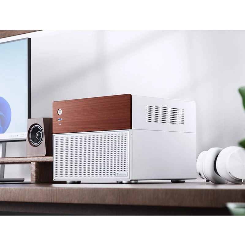Mikrotorniga arvutikorpus Jonsbo N4 Valge Mini-ITX karastatud klaasiga