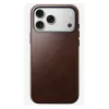 Mobiiltelefoni ümbris Nomad Traditional Leather ümbris iPhone 17 Pro Max jaoks, nahk/alumiinium/mikrokiud, sobib 6,9-tollisele (Pruun)