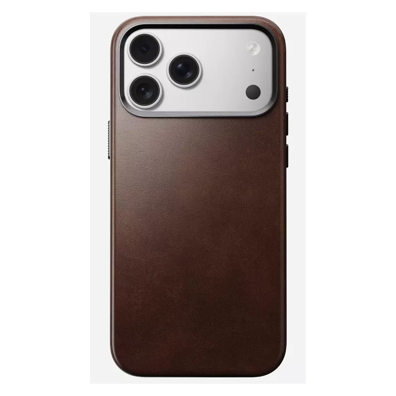 Mobiiltelefoni ümbris Nomad Traditional Leather ümbris iPhone 17 Pro Max jaoks, nahk/alumiinium/mikrokiud, sobib 6,9-tollisele (Pruun)