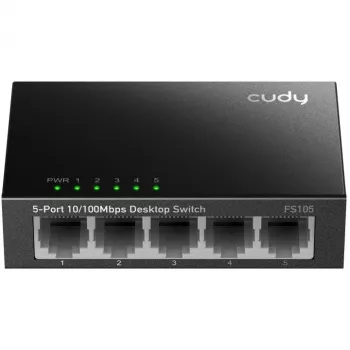 Haldamata kommutaator Cudy FS105 5 pordiga Fast Ethernet 10/100 must
