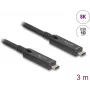 DeLOCK USB-kaabel USB 3.2 Gen 2 3m USB C Must 84246