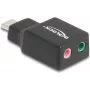 DeLOCK väline USB helikaart USB-C isane 2 × 3,5 mm stereole