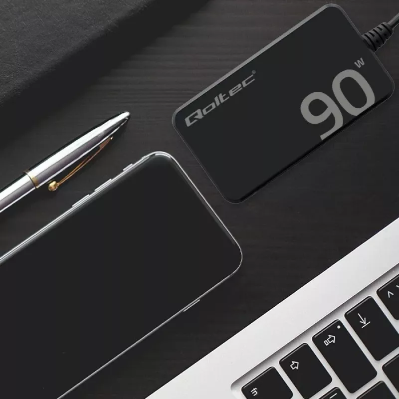Qoltec 90W GaN Super Fast SLIM seinadapter | XP | 5-20V | 4,5A | USB-C 3.1 | sülearvuti | MacBook | nutitelefon | + kaabel