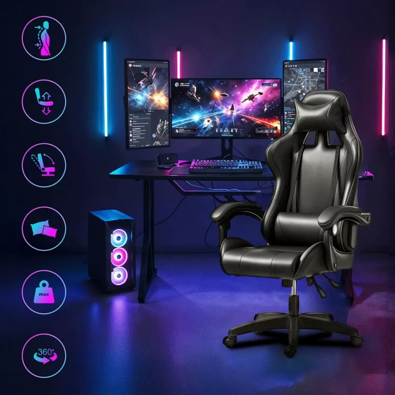 Extralink Gaming | Mängutool | kontori, pöörlev, kopp, must, G-524