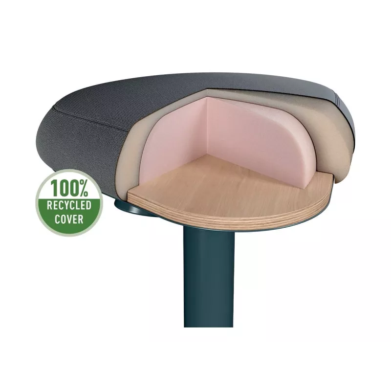 Kontoritool Leitz 65440089 polsterdatud iste hall plastikraam