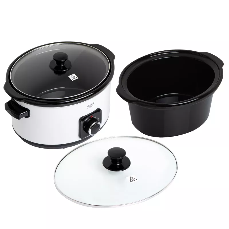 Adler AD 6413r aeglane pliit, 5,8L, Valge Adler