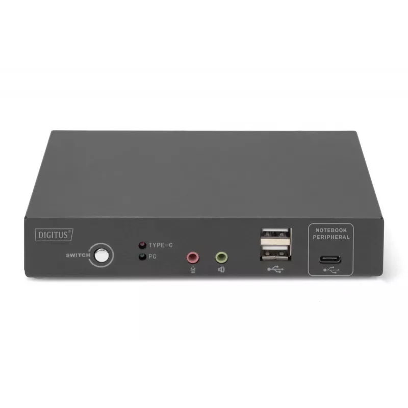 DIGITUS DS-12901 - KVM-/Audio-/USB-lüliti - 4K 30 Hz, USB-C/USB/HDMI-sisend, HDMI-väljund, Võrk