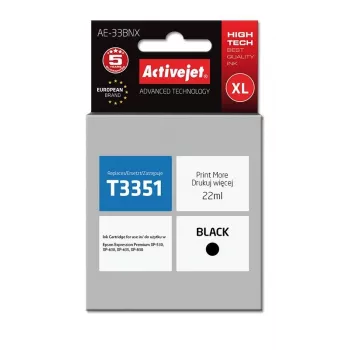 Activejet AE-33BNX tindikassett (asendus Epson 33XL T3351; Supreme; 22 ml; must)