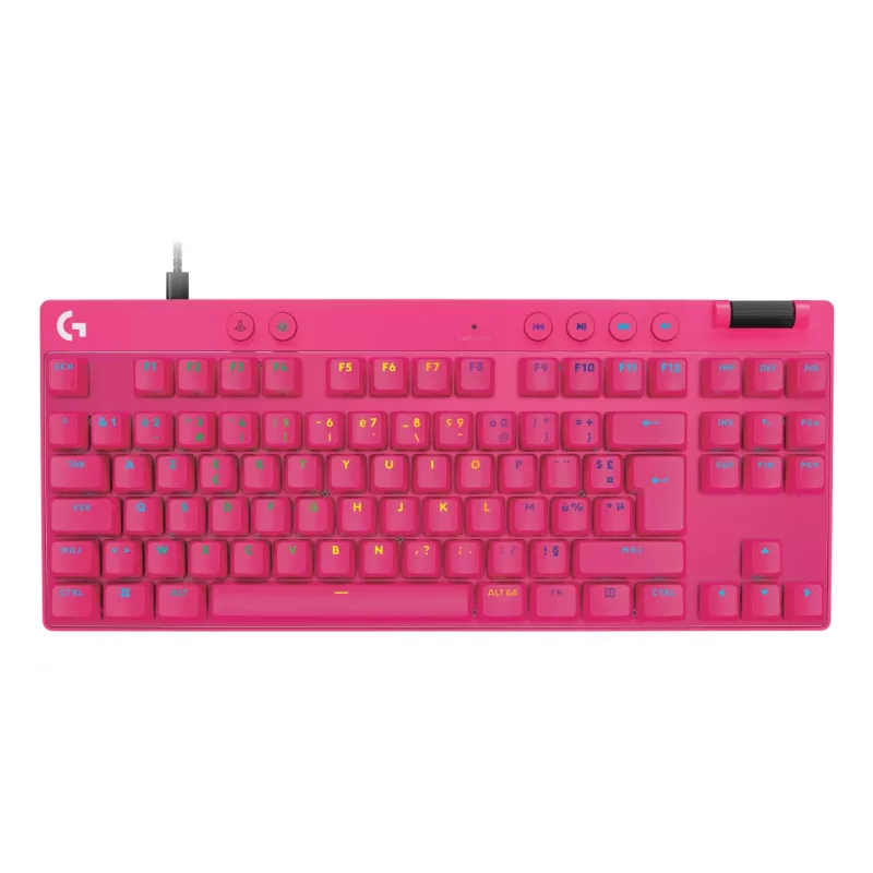 Mänguklaviatuur Logitech G 920-013249 USB AZERTY Prantsuse Roosa Tenkeyless