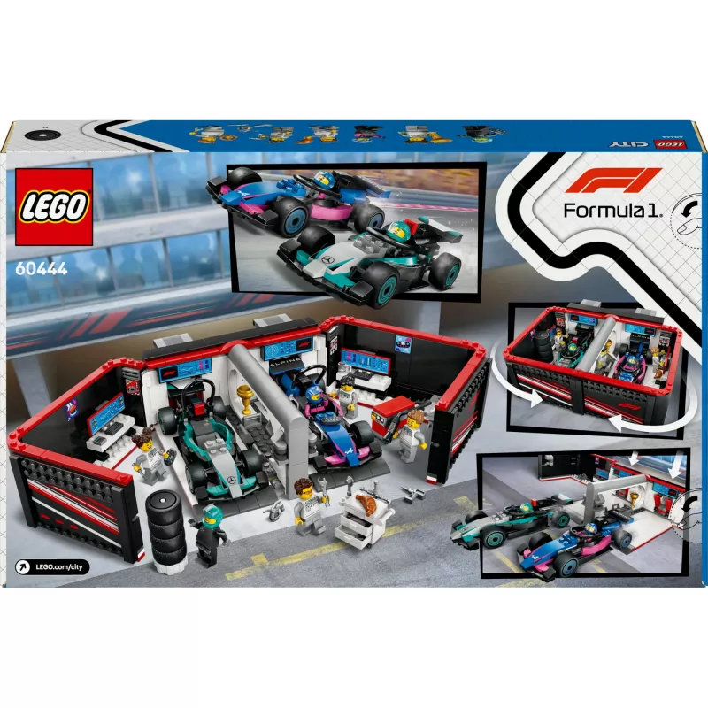 LEGO CITY 60444 F1 Garaaž ning Mercedes-AMG ja Alpine autod