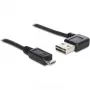 Delock Easy - USB-kaabel - USB (M) vasak/parem nurga all, ümberpööratav kuni Micro-USB tüüp B (M) sirge - USB2.0 - 50 cm - Must (85163)