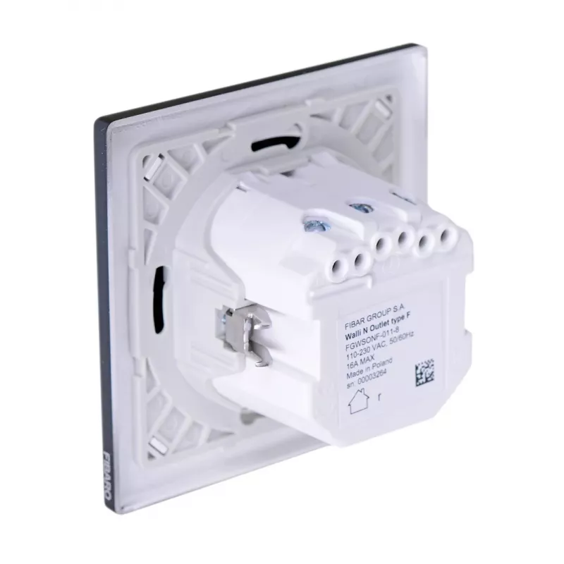 Pistikupesa tüüp F Fibaro FGWSONF-011-8, 1 pesa, 110–230 V, 50/60 Hz, must
