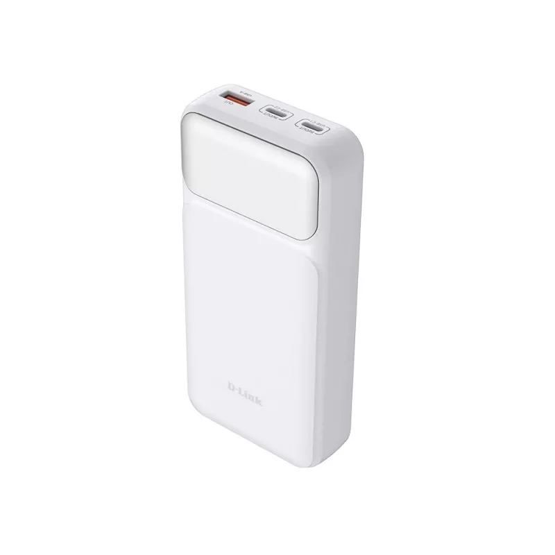 Akupank D-Link DPP-201 — 20000 mAh, 1× USB-A, 2× USB-C, valge