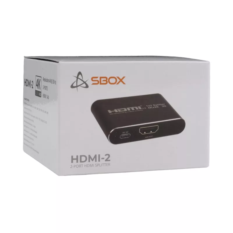 Sbox HDMI-2 HDMI-jagaja 1x2 4K@30 Hz