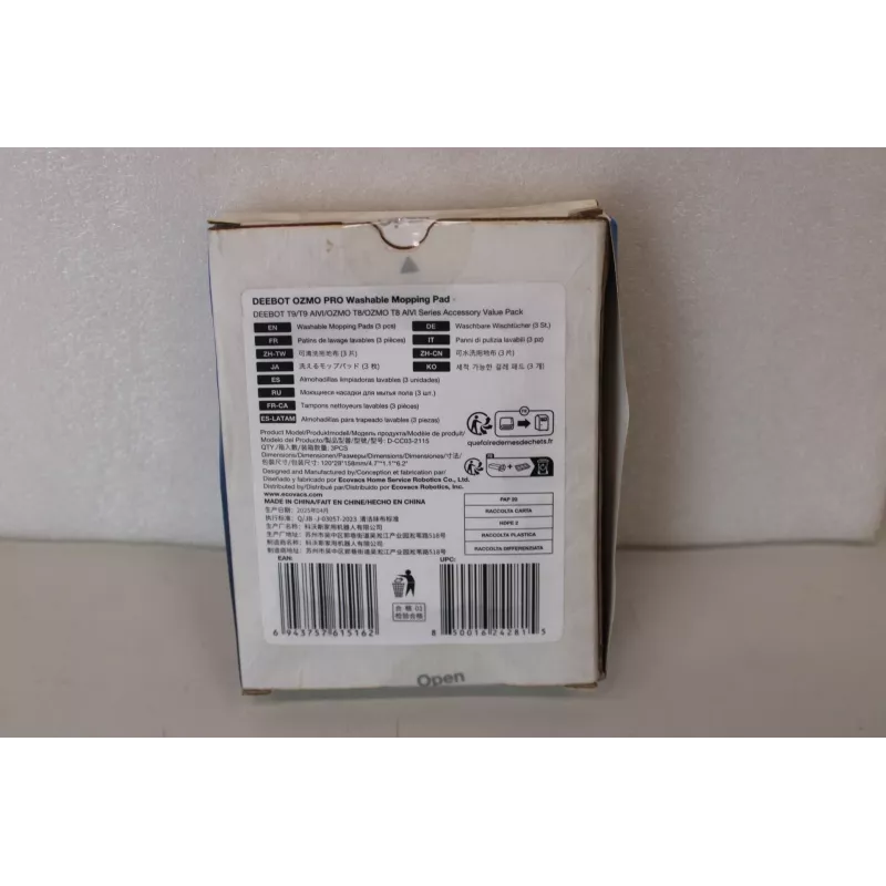 Ecovacs D-CC03-2115SO pestavad moppimispadjad, 3 tk, kahjustatud pakend
