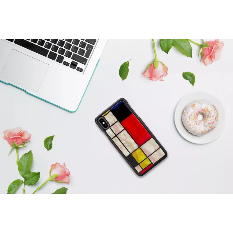 Nutitelefoni ümbris iKins iPhone XS Max mudelile Mondrian Must – kaitsev kate, kõva kest
