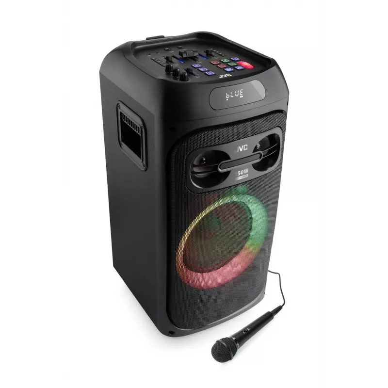 Peokõlar JVC XS-EP514B — stereoportatiivkõlar, 150 W RMS, Bluetooth 5.0, TWS, 4000 mAh aku, karaoke, FM, must