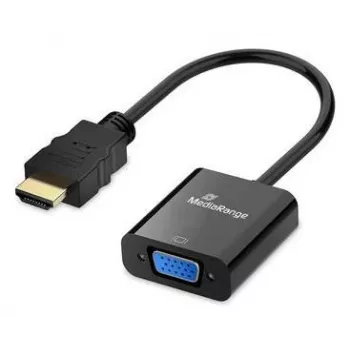 MEDIARANGE HDMI-VGA HD15 videomuundur 20 cm must - Muundur - HDMI (MRCS231)