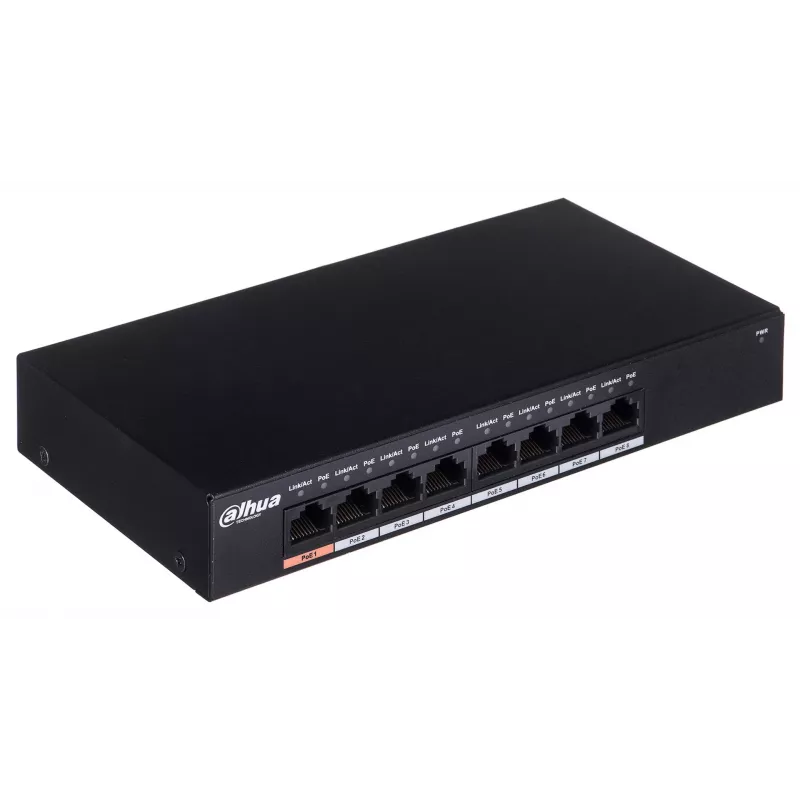 Dahua Technology PFS3008-8GT-96 võrgukommutaator Haldamata L2 Gigabit Ethernet (10/100/1000) Power over Ethernet (PoE) Must
