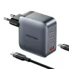 Vention toiteadapter TZ-FETH0-EU 3× USB-C + 1× USB-A 100W, PD kuni 30W C-pordi kohta, sisend 100–240V
