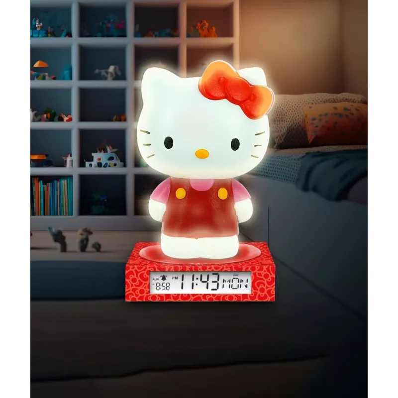 3D öölamp Kids Euroswan HK50198 Hello Kitty disaini ja sisseehitatud äratuskellaga