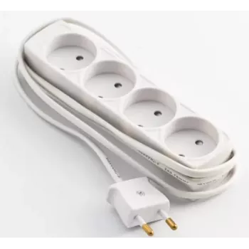 Microconnect GRUELU4H015 toitepikendus 1.5 m 4 vahelduvvoolu pistikupesa Siseruumides Valge