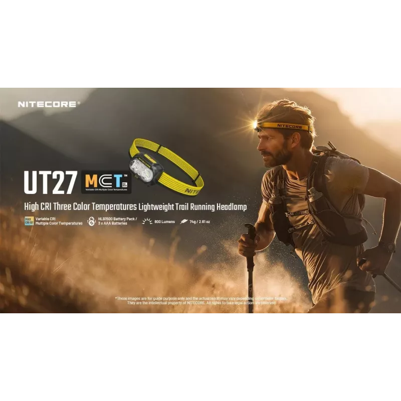 Nitecore UT27 MCT Must, Kollane Pealamp LED