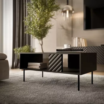 Kohvilaud Cama Meble LUCCA 1000×550×460 mm ristkülikukujuline must