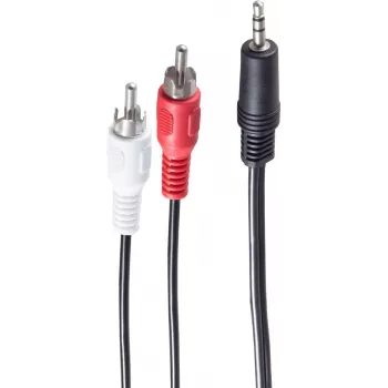 Audio kaabel ShiverPeaks BS30832-15 15m 3.5mm 2xRCA Must